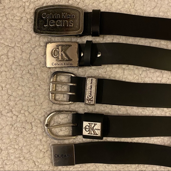 BUNDLE! CALVIN KLEIN Vintage Molded Rubber Belts - Picture 1 of 13